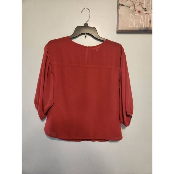 Monteau Los Angeles Light Weight Blouse Red Size M - Picture 1 of 3